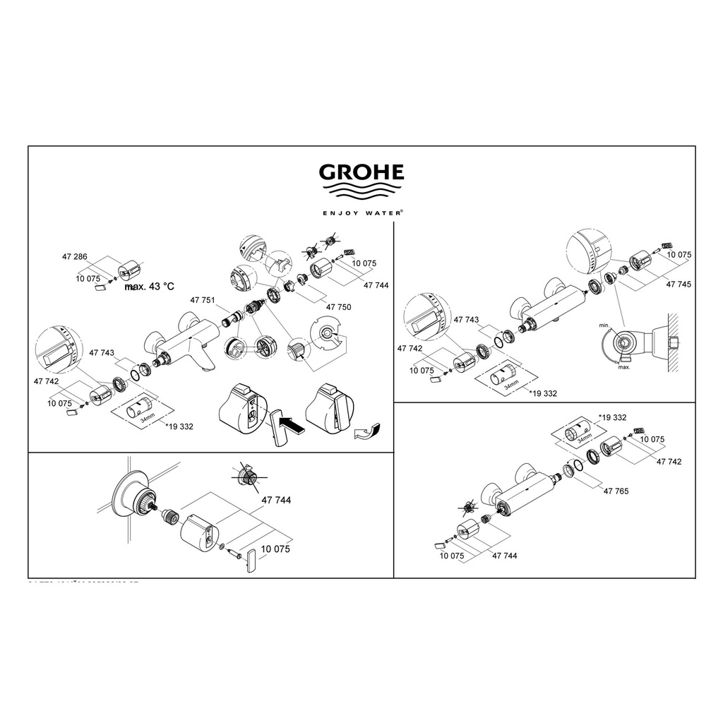 Grohe 47743000 Retaining Ring Chrome 1