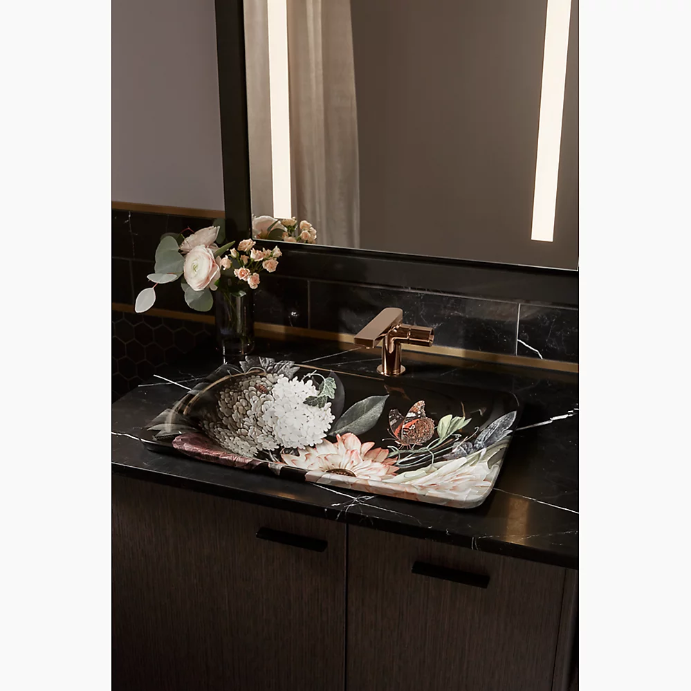 Kohler 30334-DM1-0 Dutchmaster Blush Floral Rectangle Lav