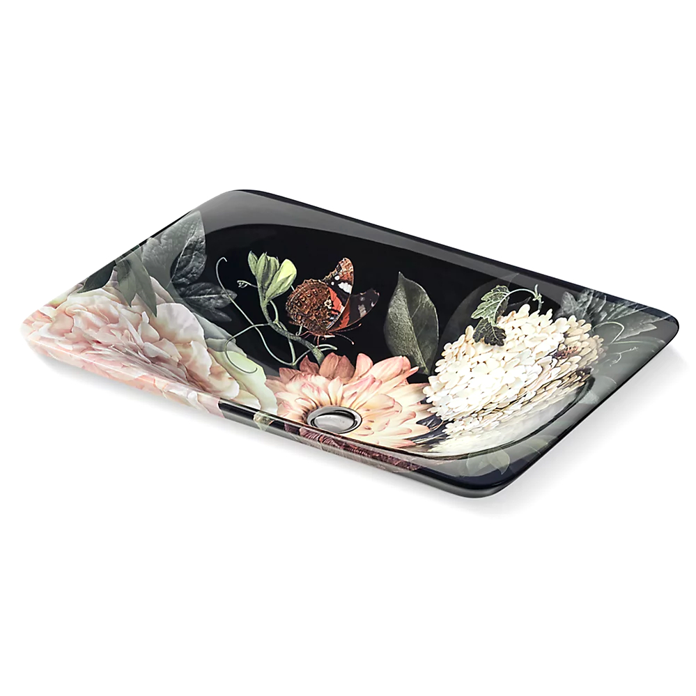 Kohler 30334-DM1-0 Dutchmaster Blush Floral Rectangle Lav