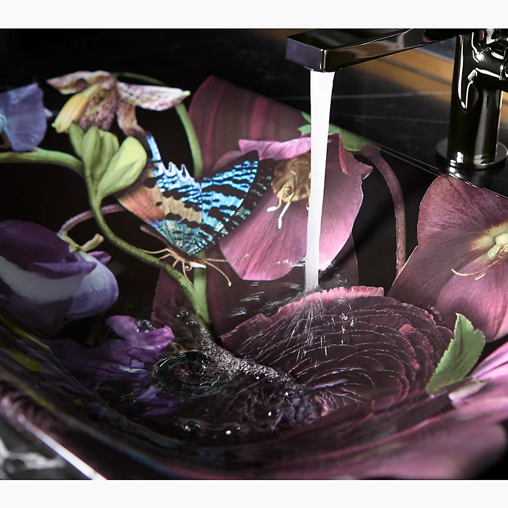 Kohler 30334-DM2-0 Dutchmaster Midnight Floral Rect Lav