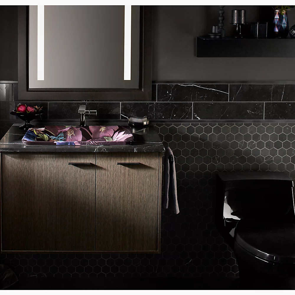 Kohler 30334-DM2-0 Dutchmaster Midnight Floral Rect Lav