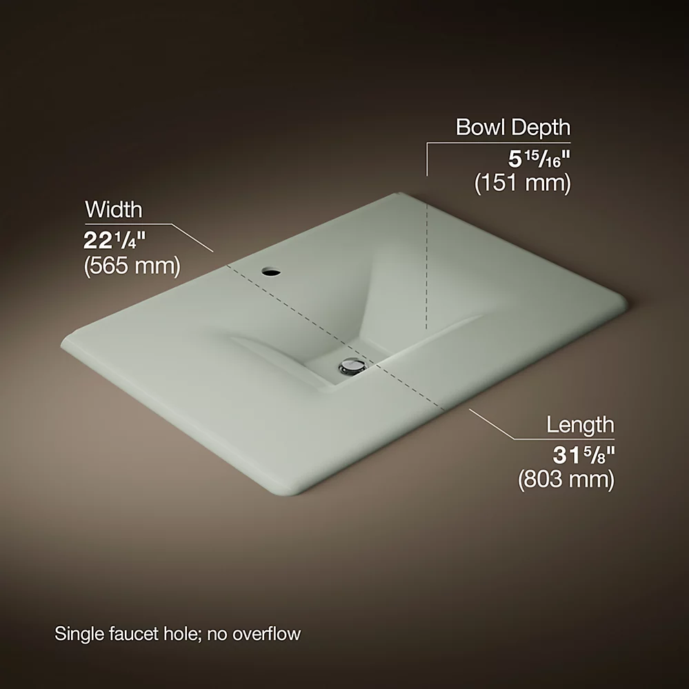 Kohler 3049-1-FF Iron/Impressions Ci Itb, 31 In, 1-Hole