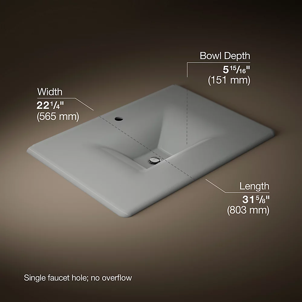 Kohler 3049-1-FT Iron/Impressions Ci Itb, 31 In, 1-Hole