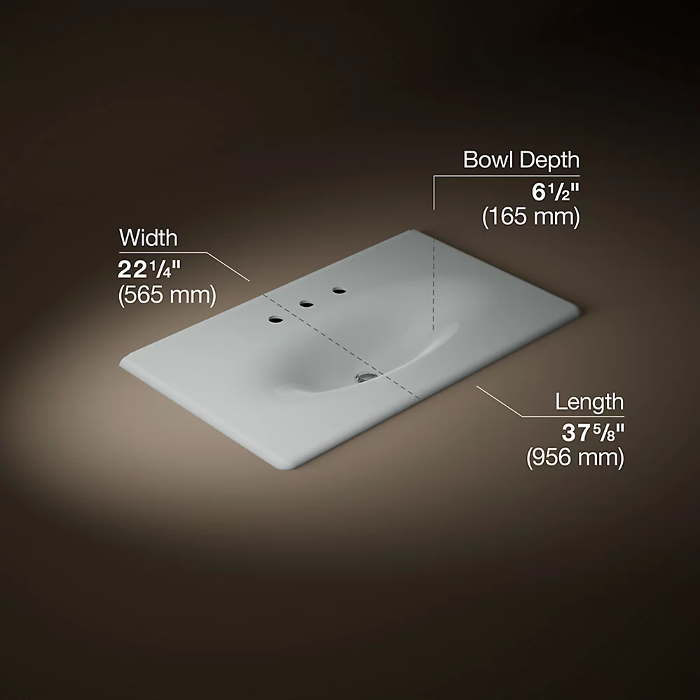 Kohler 3051-8-95 Iron/Impressions Ci Itb, 37 In, 8Cc