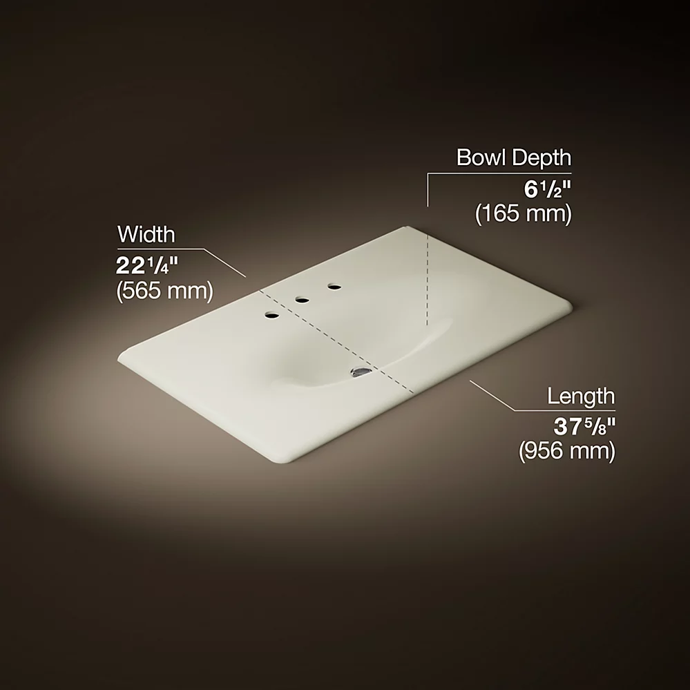 Kohler 3051-8-96 Iron/Impressions Ci Itb, 37 In, 8Cc