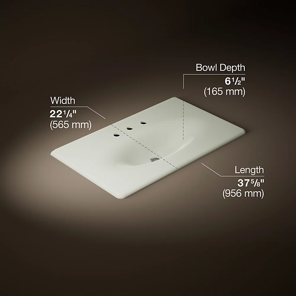 Kohler 3051-8-NY Iron/Impressions Ci Itb, 37 In, 8Cc