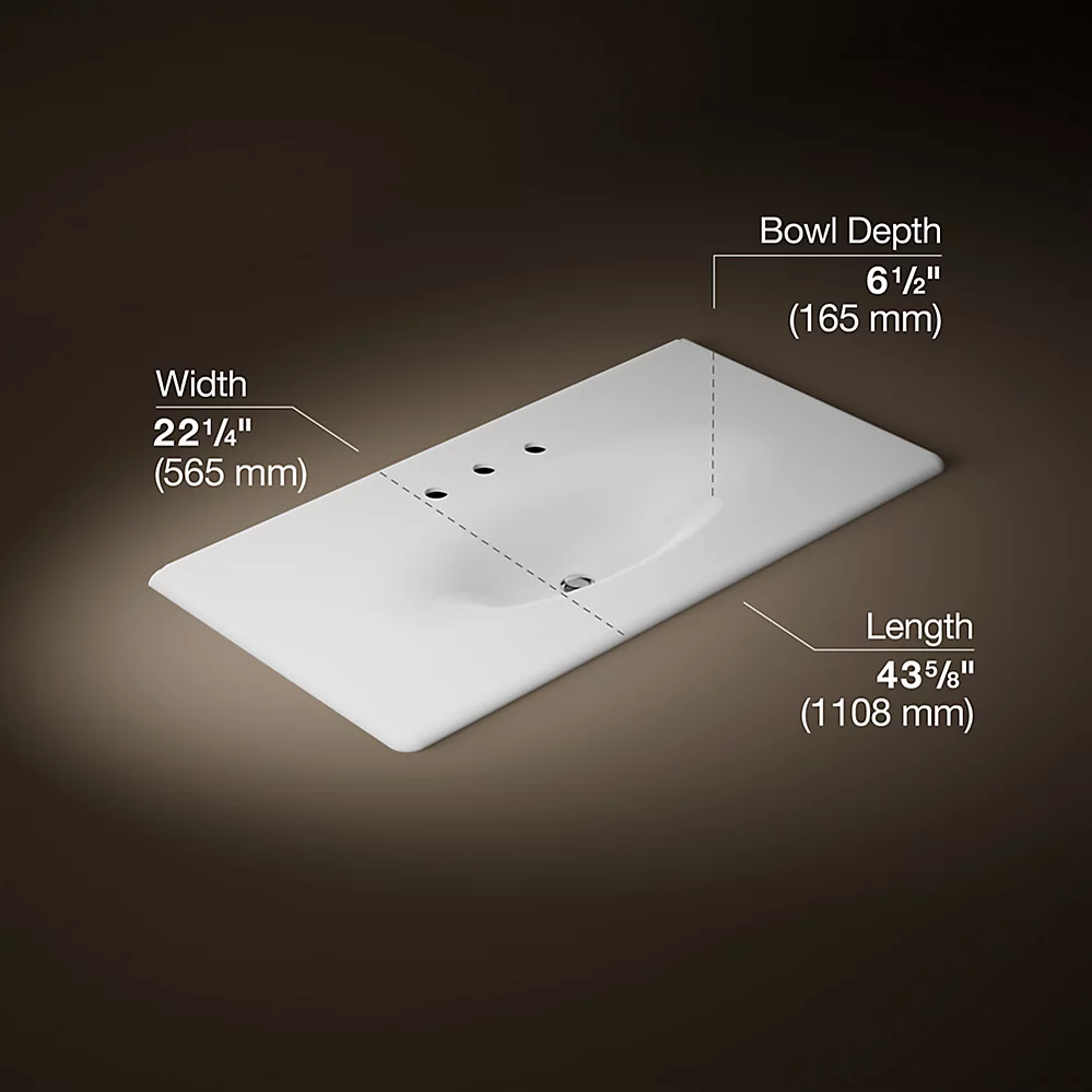 Kohler 3052-8-0 Iron/Impressions Ci Itb, 43 In, 8Cc
