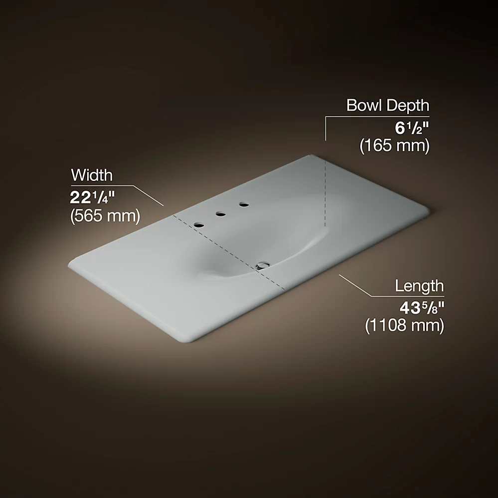 Kohler 3052-8-95 Iron/Impressions Ci Itb, 43 In, 8Cc