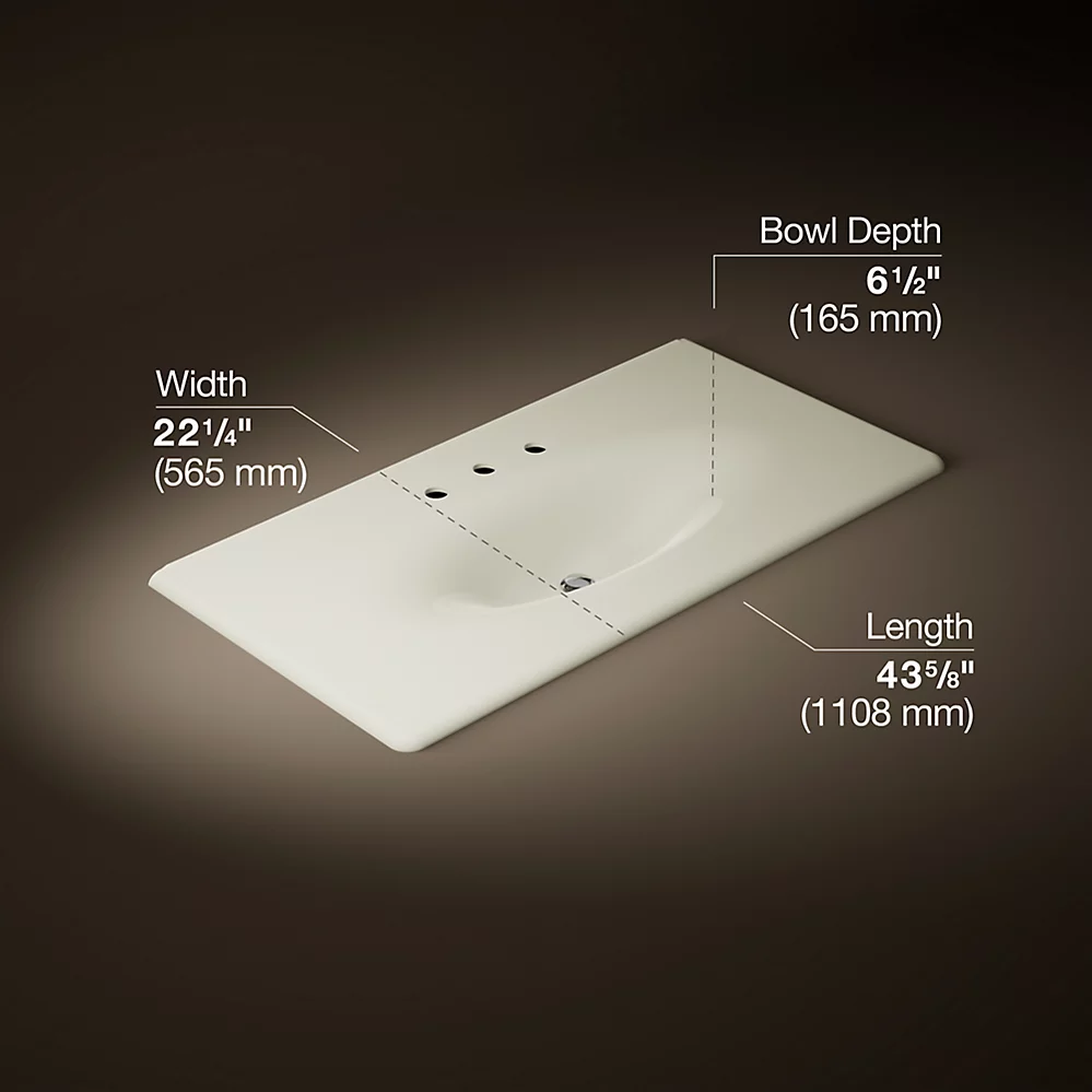 Kohler 3052-8-96 Iron/Impressions Ci Itb, 43 In, 8Cc