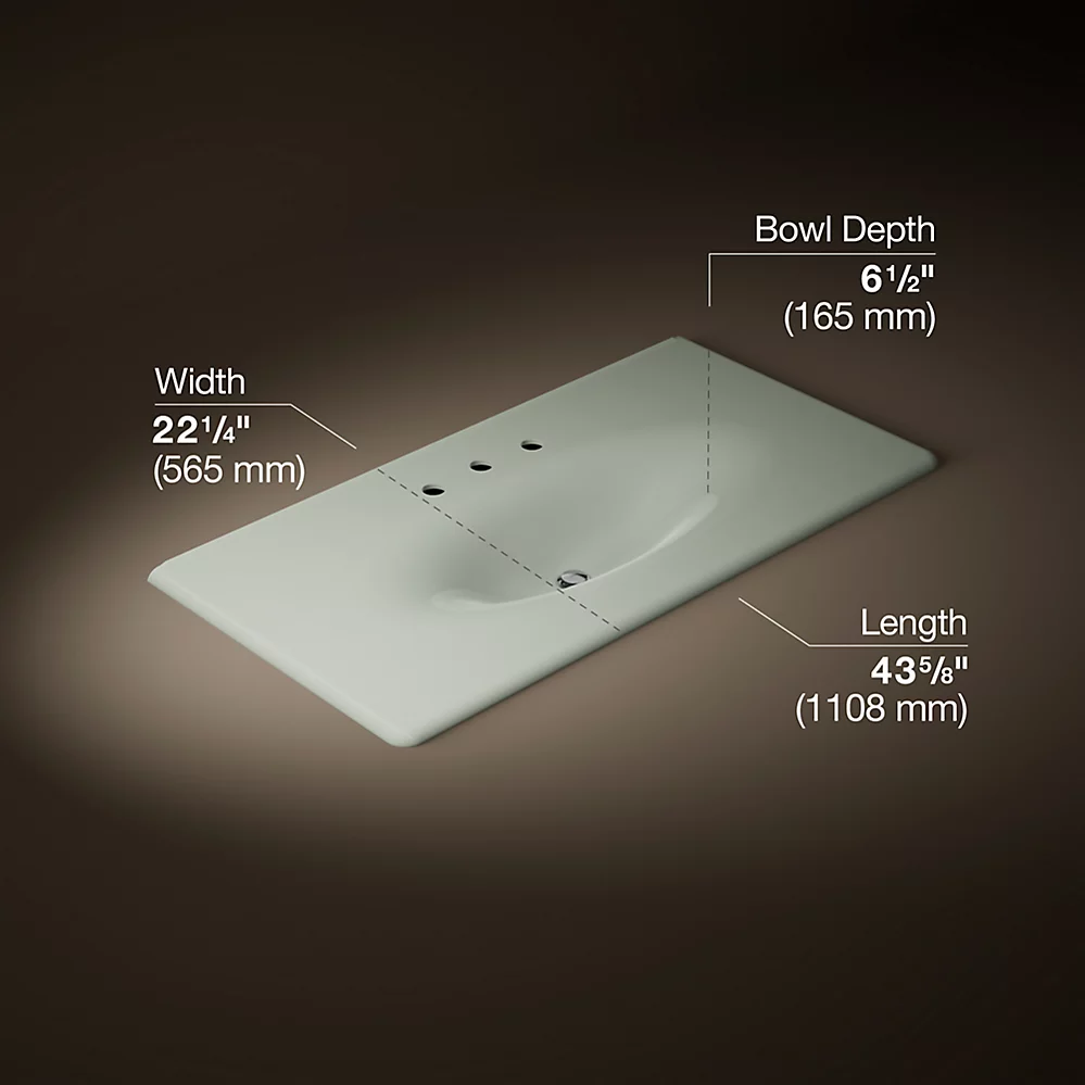 Kohler 3052-8-FF Iron/Impressions Ci Itb, 43 In, 8Cc