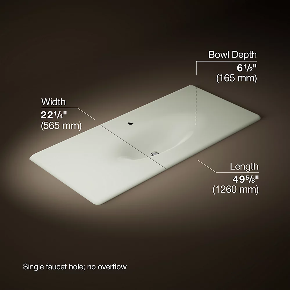 Kohler 3053-1-NY Iron/Impressions Ci Itb, 49 In, 1-Hole