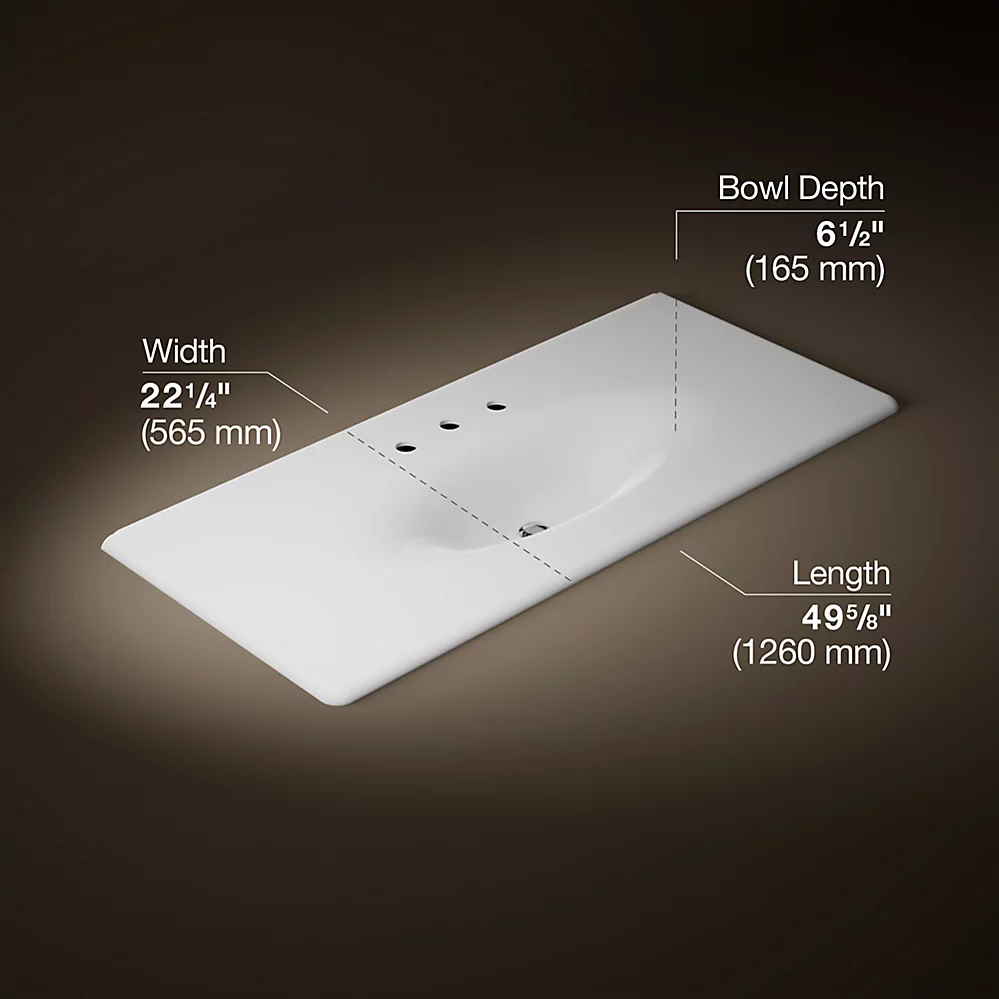 Kohler 3053-8-0 Iron/Impressions Ci Itb, 49 In, 8Cc