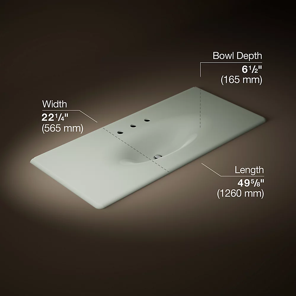 Kohler 3053-8-FF Iron/Impressions Ci Itb, 49 In, 8Cc