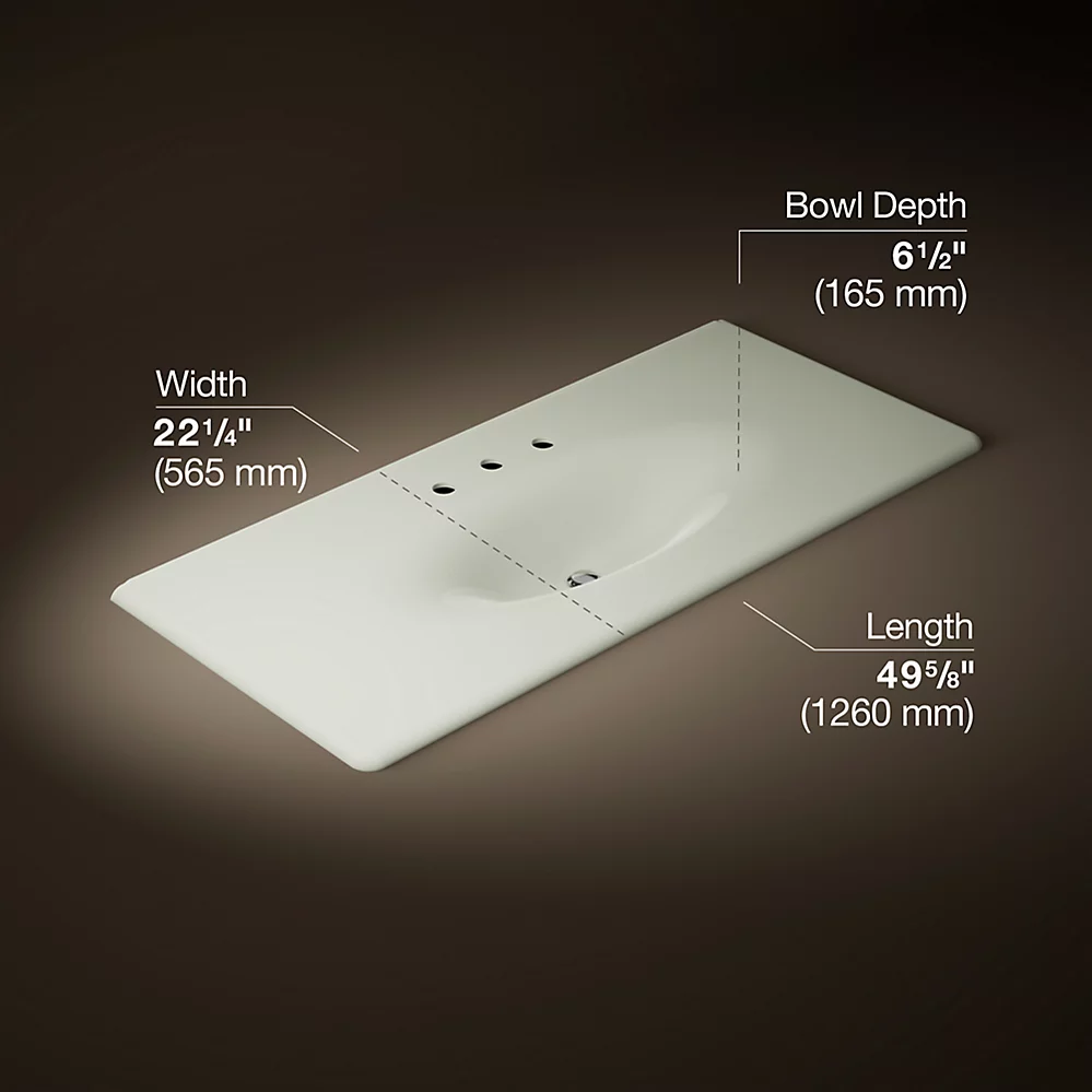 Kohler 3053-8-NY Iron/Impressions Ci Itb, 49 In, 8Cc