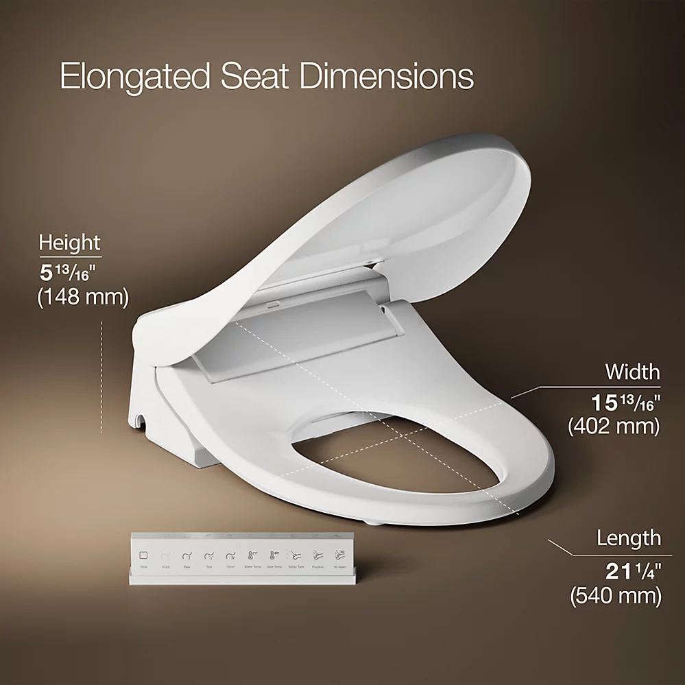 Kohler 30805-0 Purewash E880 Bidet Seat Elongated
