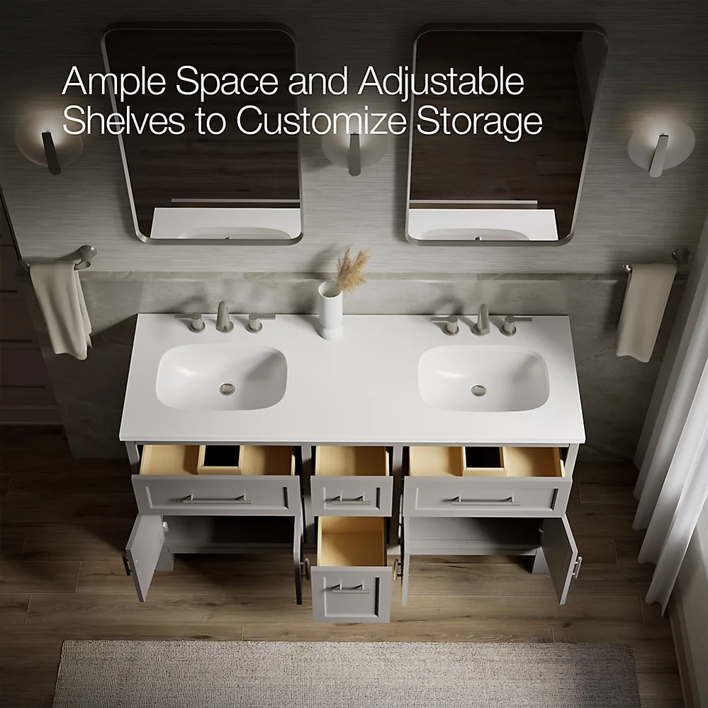 Kohler 31246-ASB-1WT Quo Vanity 60 Inches