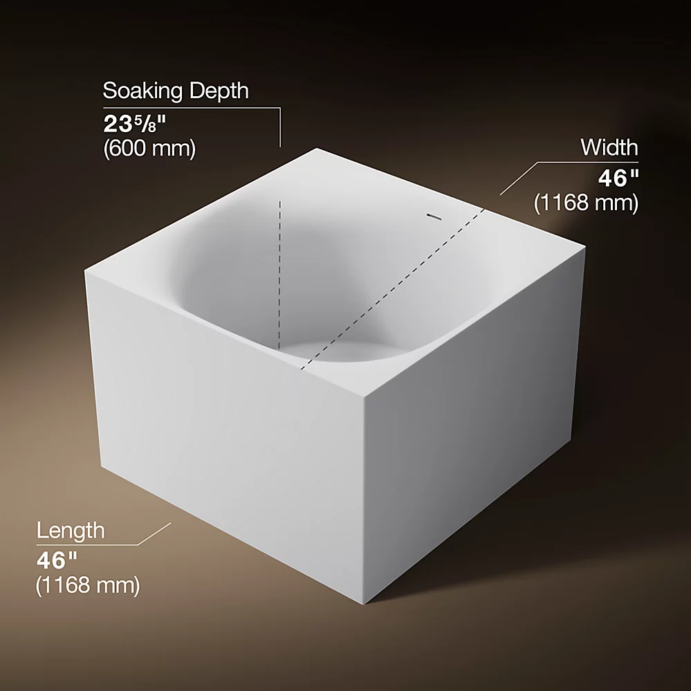 Kohler 31404-HW1 Stillness Soak Freestanding Bath
