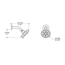 ALT 90811 Round Showerhead 3 Functions With Arm Chrome 2