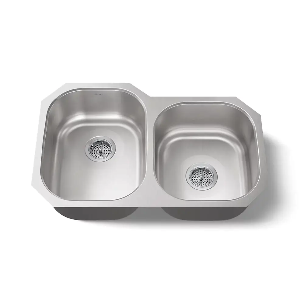 Kohler 3150-NA Undertone Dbl Lg/Med Ss Sink, Rh