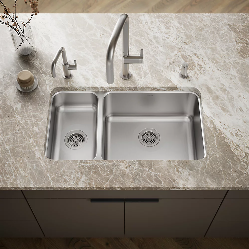 Kohler 3174-L-NA Undertone Hi/Low Ss Sink, Lh