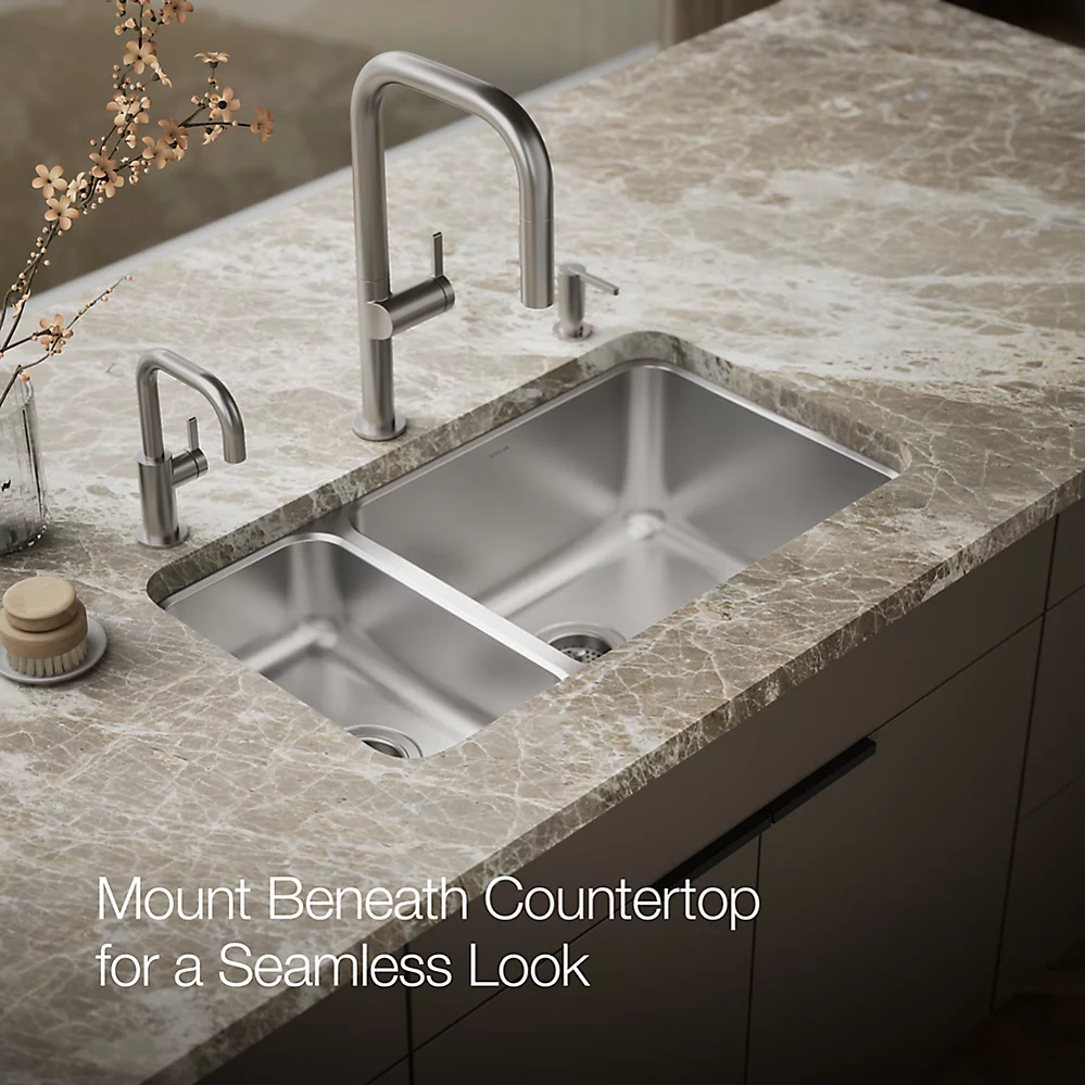 Kohler 3174-L-NA Undertone Hi/Low Ss Sink, Lh