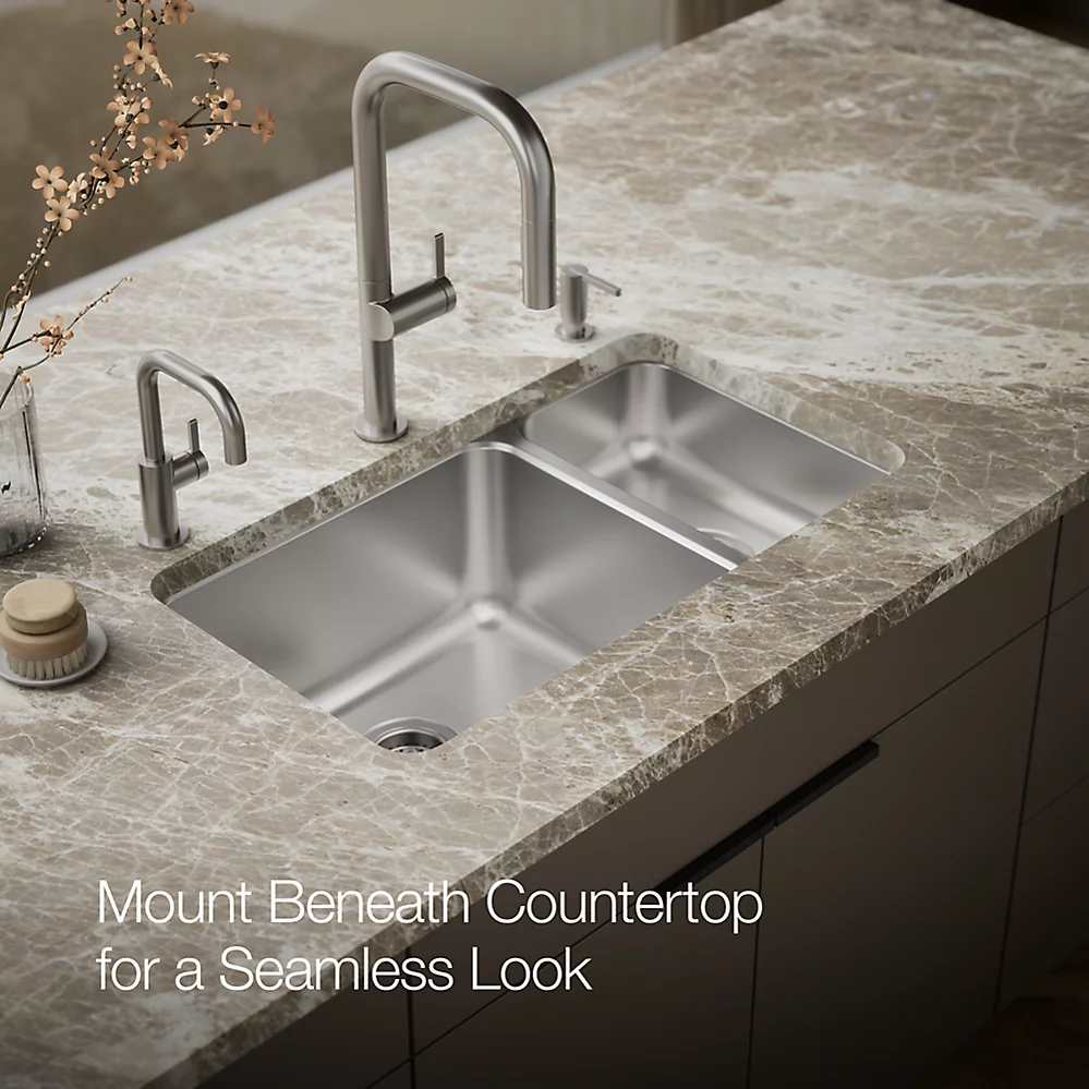 Kohler 3174-NA Undertone Hi/Low Ss Sink, Rh