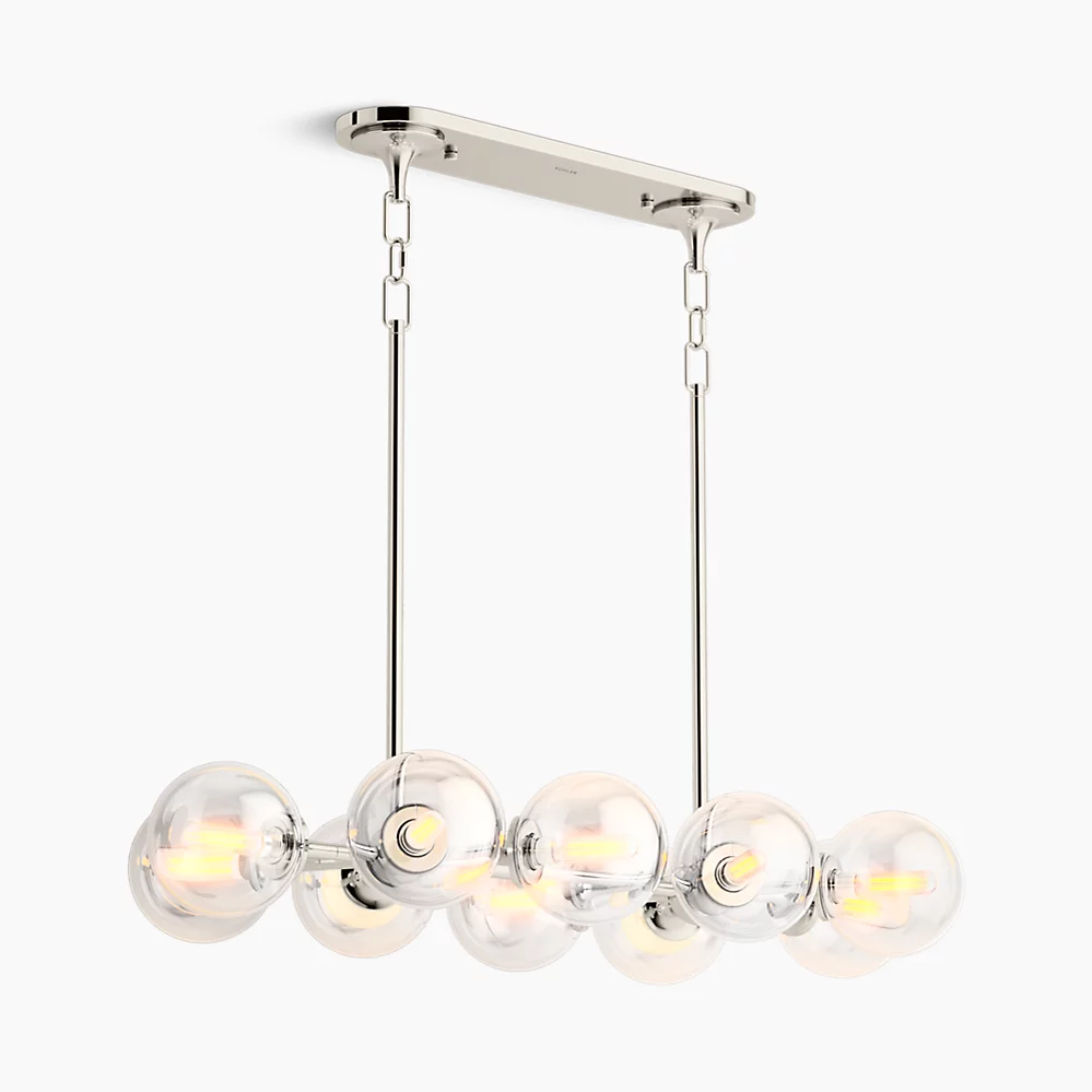 Kohler 31766-CH10-SNL Bellera 10 Light Linear Chandelier