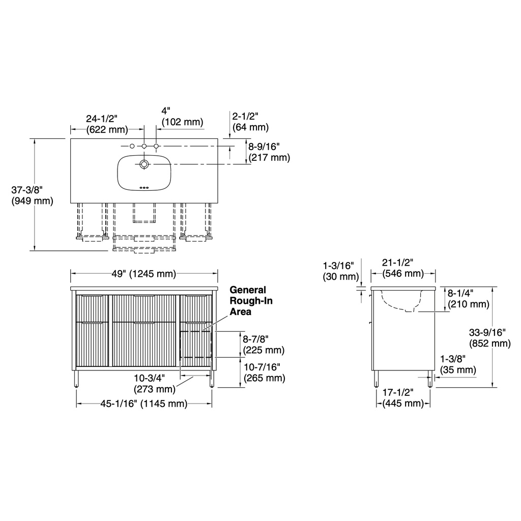 Kohler 32172-ASB-0 Spacity Vanity 48 Inches