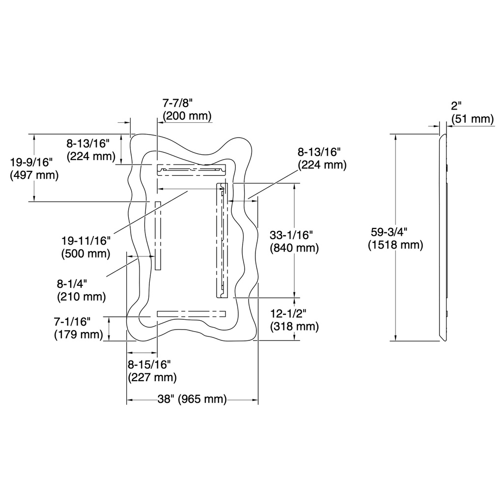Kohler 32320-STH Landshapes Mirror 60 X 38