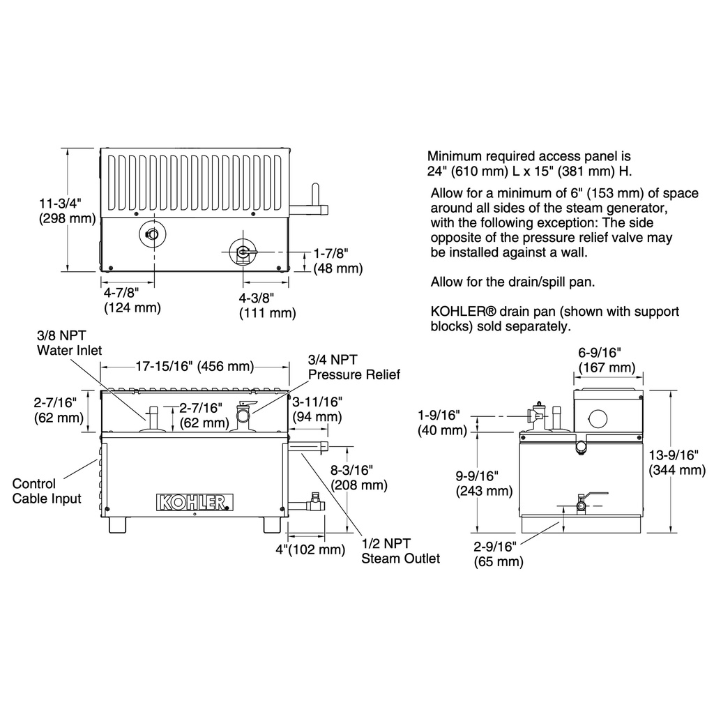 Kohler 32334-NA Invigoration Steam Generator 26 Kw