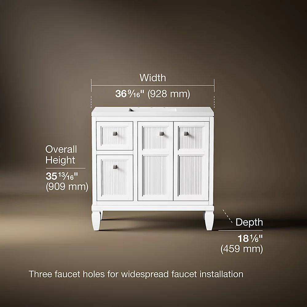 Kohler 33537-ASB-0 Hearthaven Vanity 36" White