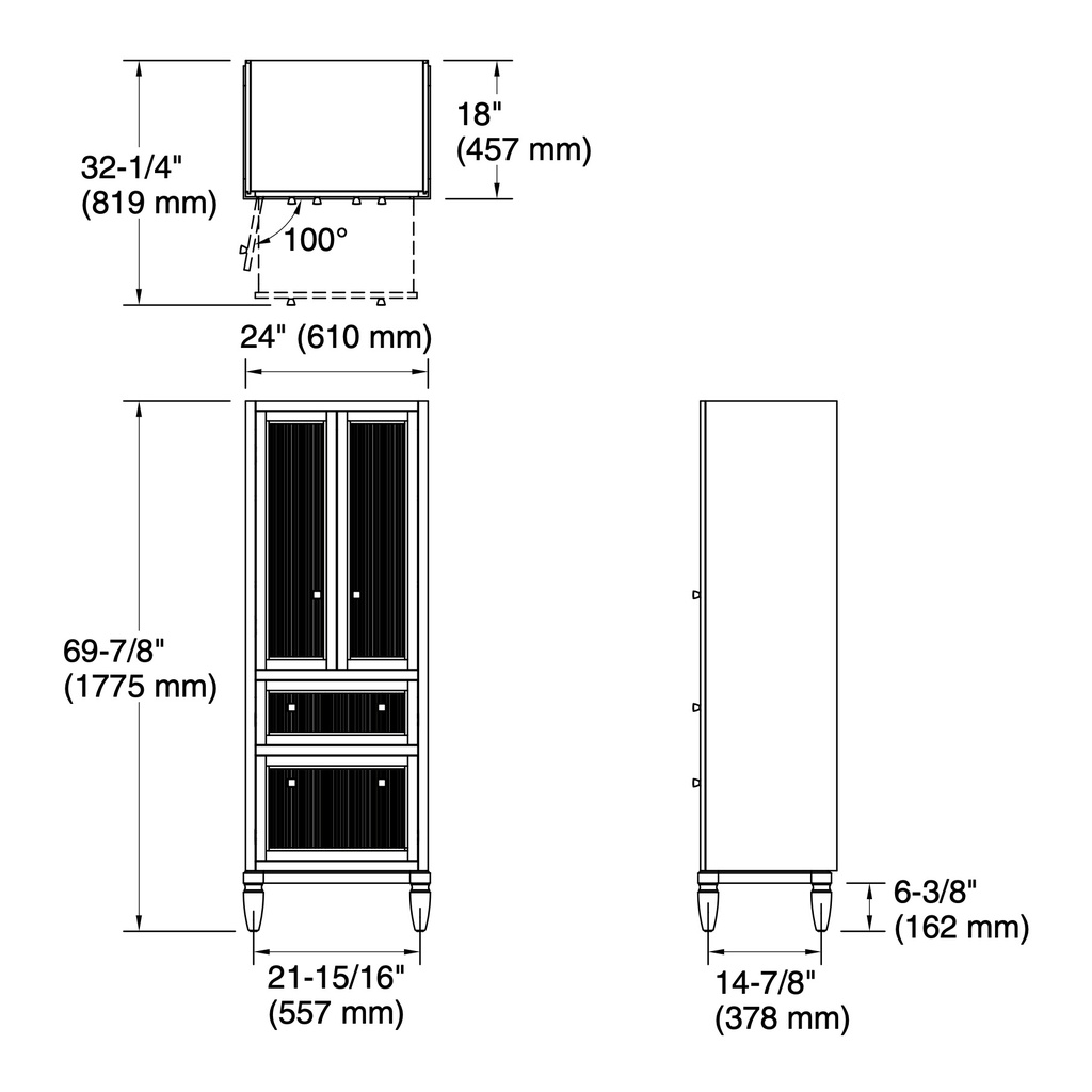 Kohler 33540-ASB-0 Hearthaven Linen Tower 24 Inches