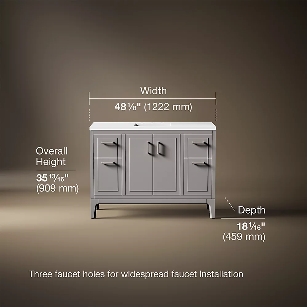 Kohler 33554-ASB-1WT Seer Vanity 48 Inches