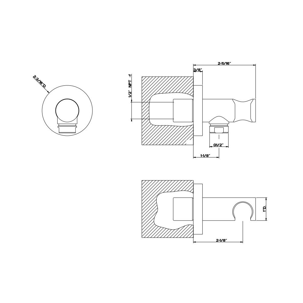 Gessi 39361 Emporio Wall Elbow Built In Water Intake And Hook Chrome 2
