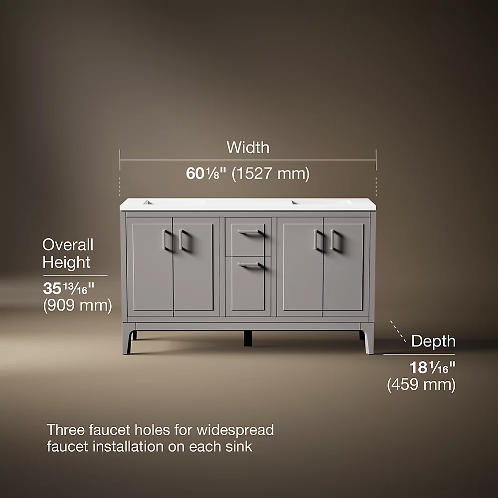 Kohler 33555-ASB-1WT Seer Vanity 60 Inches
