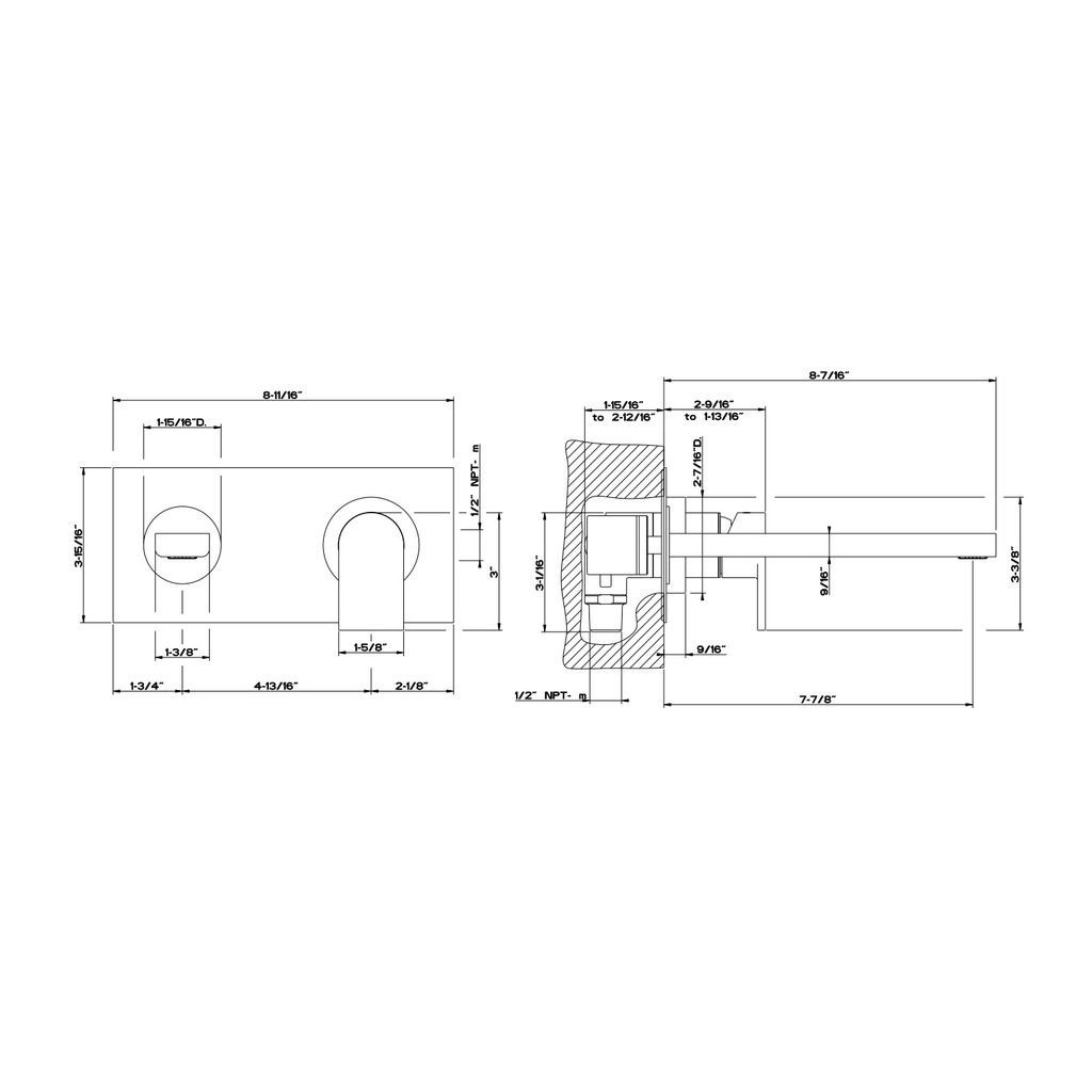 Gessi 39289 Emporio Wall Mounted Washbasin Mixer Trim Chrome 2