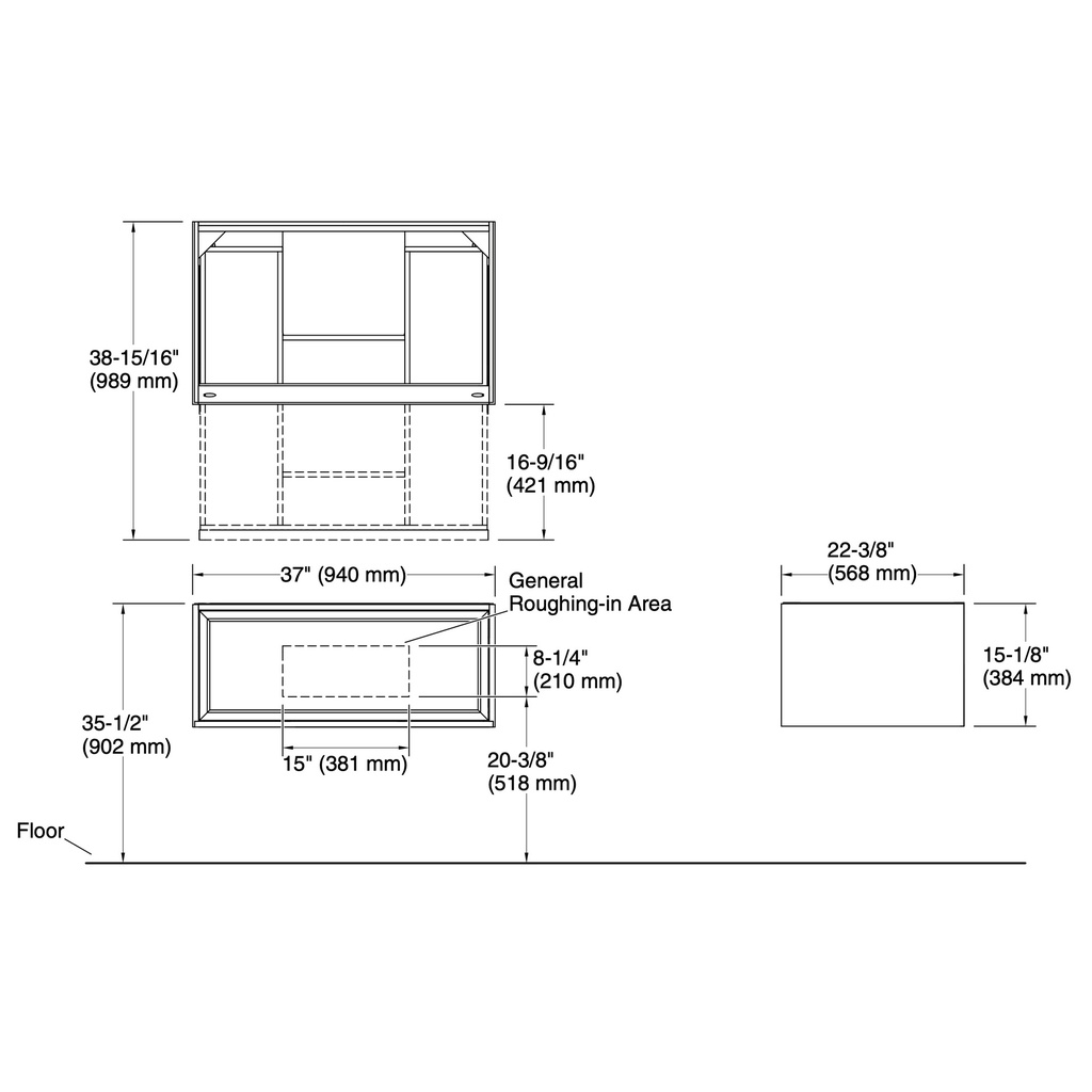 Kohler 33566-1WX Lodern Vanity 36 Inches