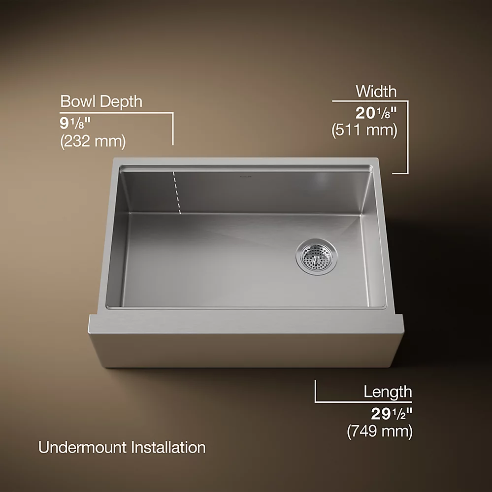 Kohler 33655-PC-NA Strive 30 Apron Front Workstation