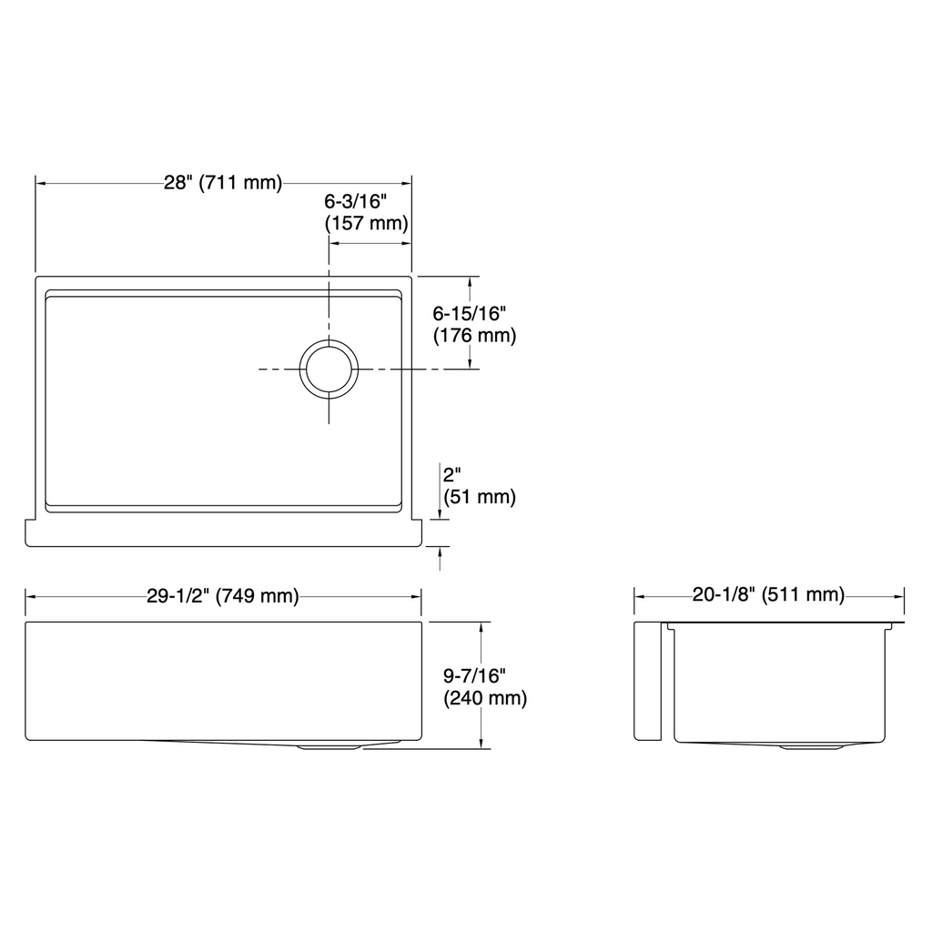 Kohler 33655-PC-NA Strive 30 Apron Front Workstation