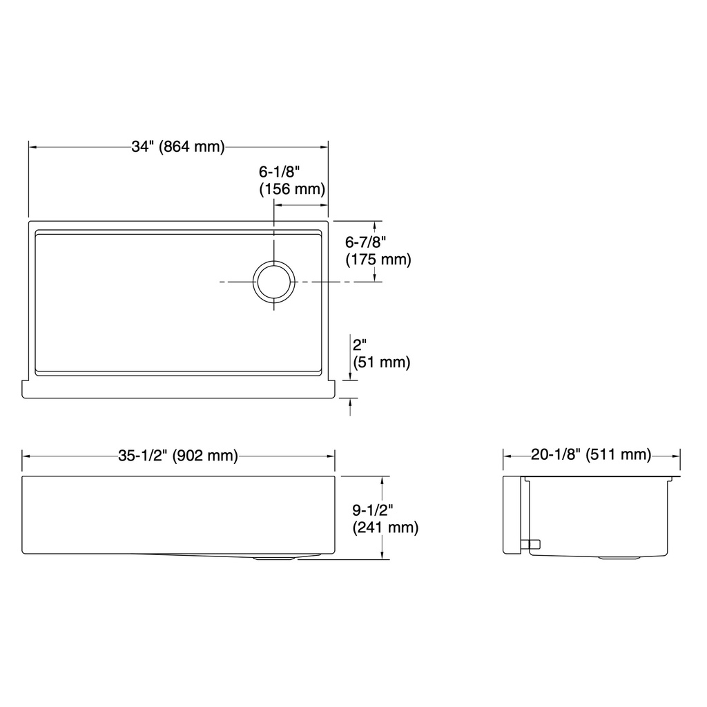 Kohler 33657-PC-NA Strive 36 Apron Front Workstation