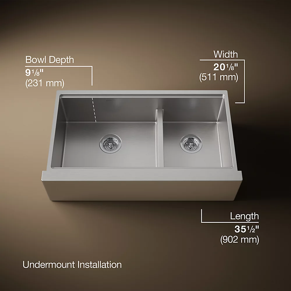 Kohler 33658-PC-NA Strive Offset 36 Apron Front Ws