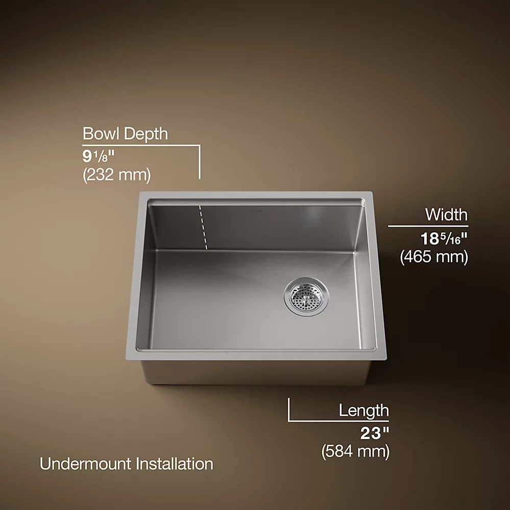 Kohler 33659-PC-NA Strive Single Basin 23 Workstation