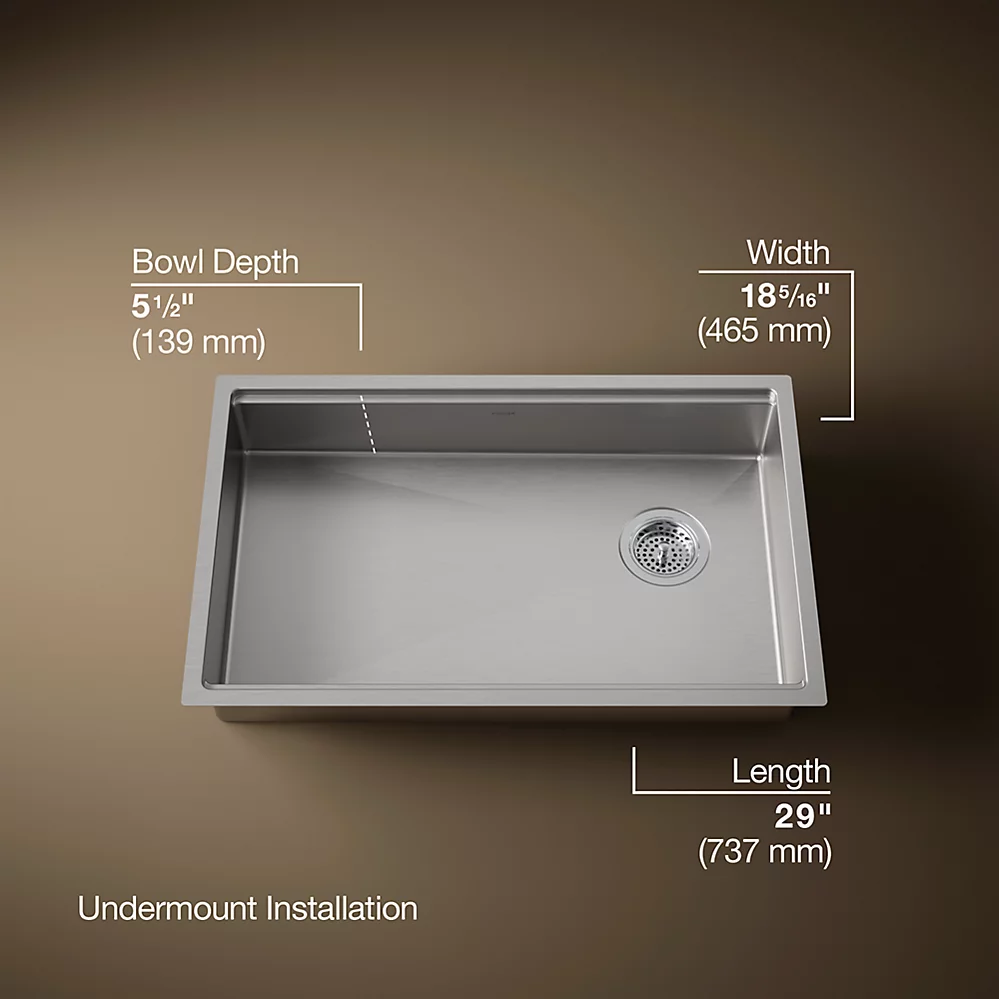 Kohler 33661-PC-NA Strive Single Basin 29 Ws Ada