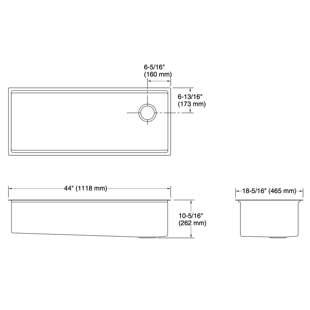 Kohler 33665-PC-NA Strive Single Basin 44 Workstation