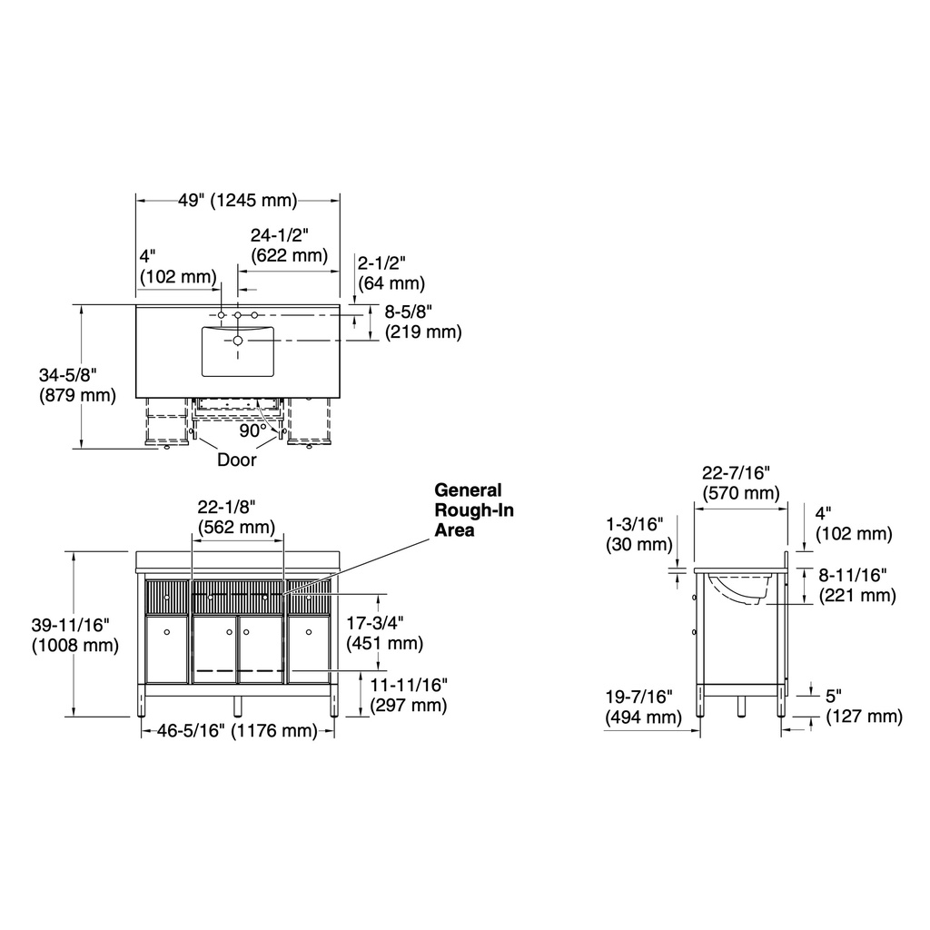 Kohler 35021-SWK Malin 48 Vanity