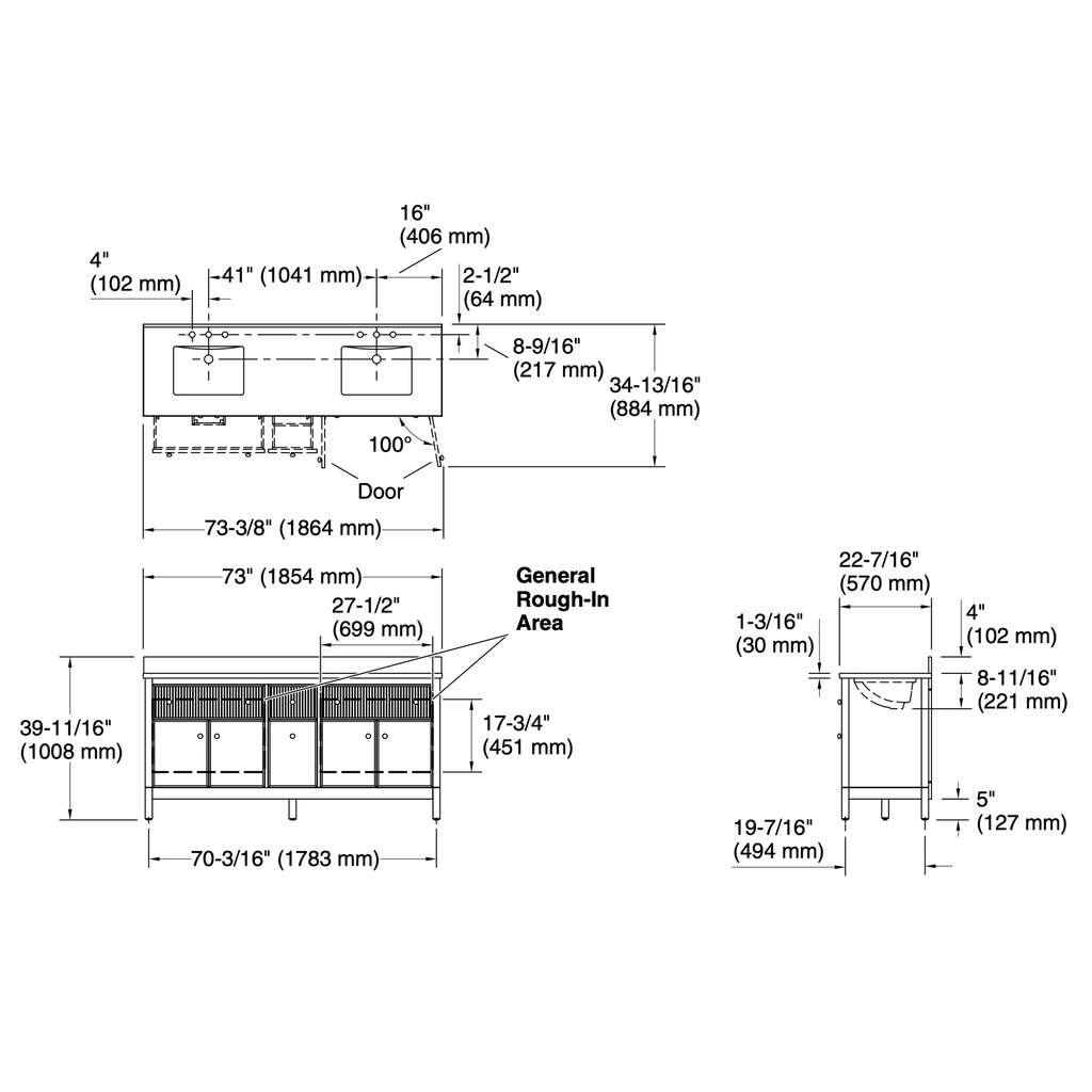 Kohler 35023-0 Malin 72 Vanity