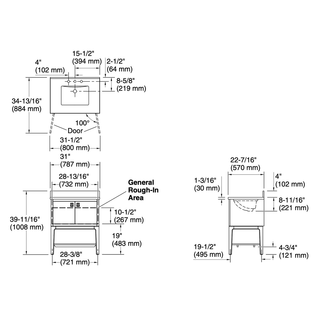 Kohler 35025-DWG Seagrove 30 Vanity