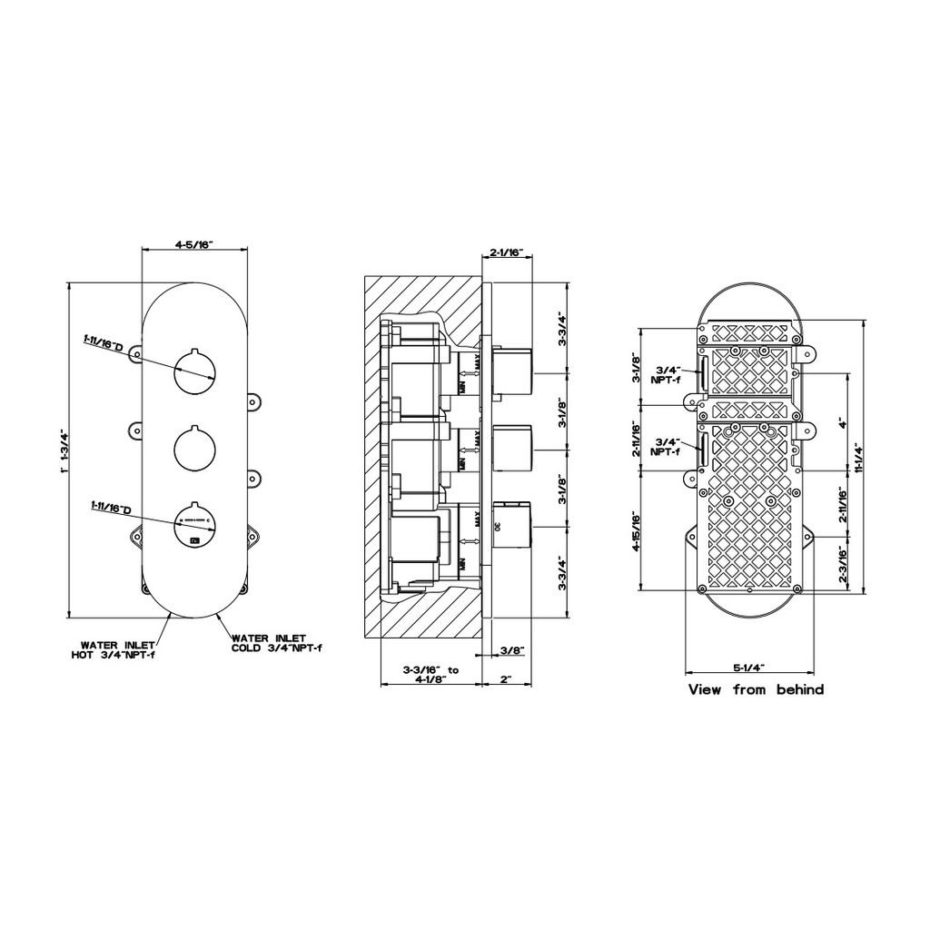 Gessi 39752 Goccia Thermostatic Trim With Two Volume Controls Chrome 2