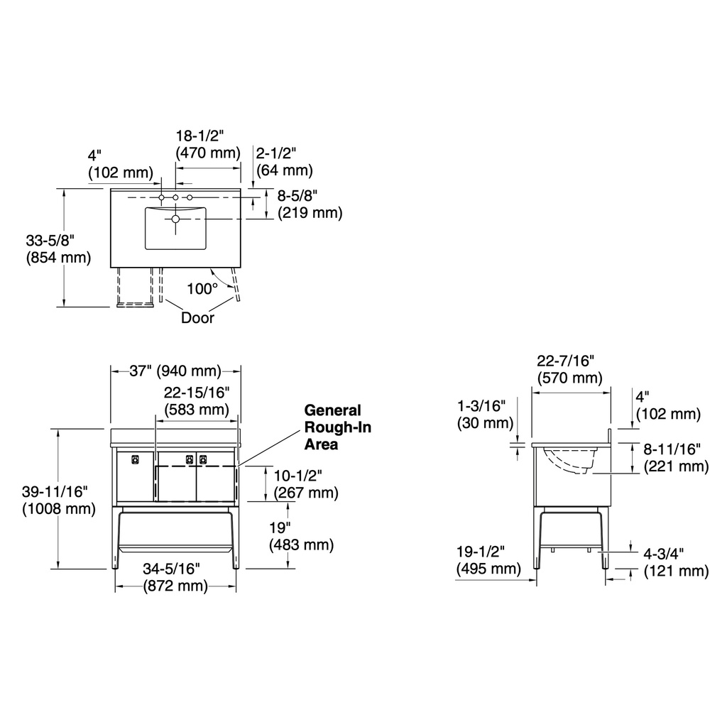 Kohler 35026-LWG Seagrove 36 Vanity