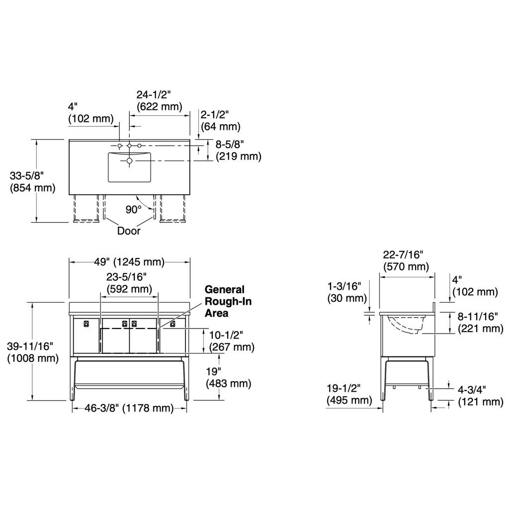 Kohler 35027-DWG Seagrove 48 Vanity